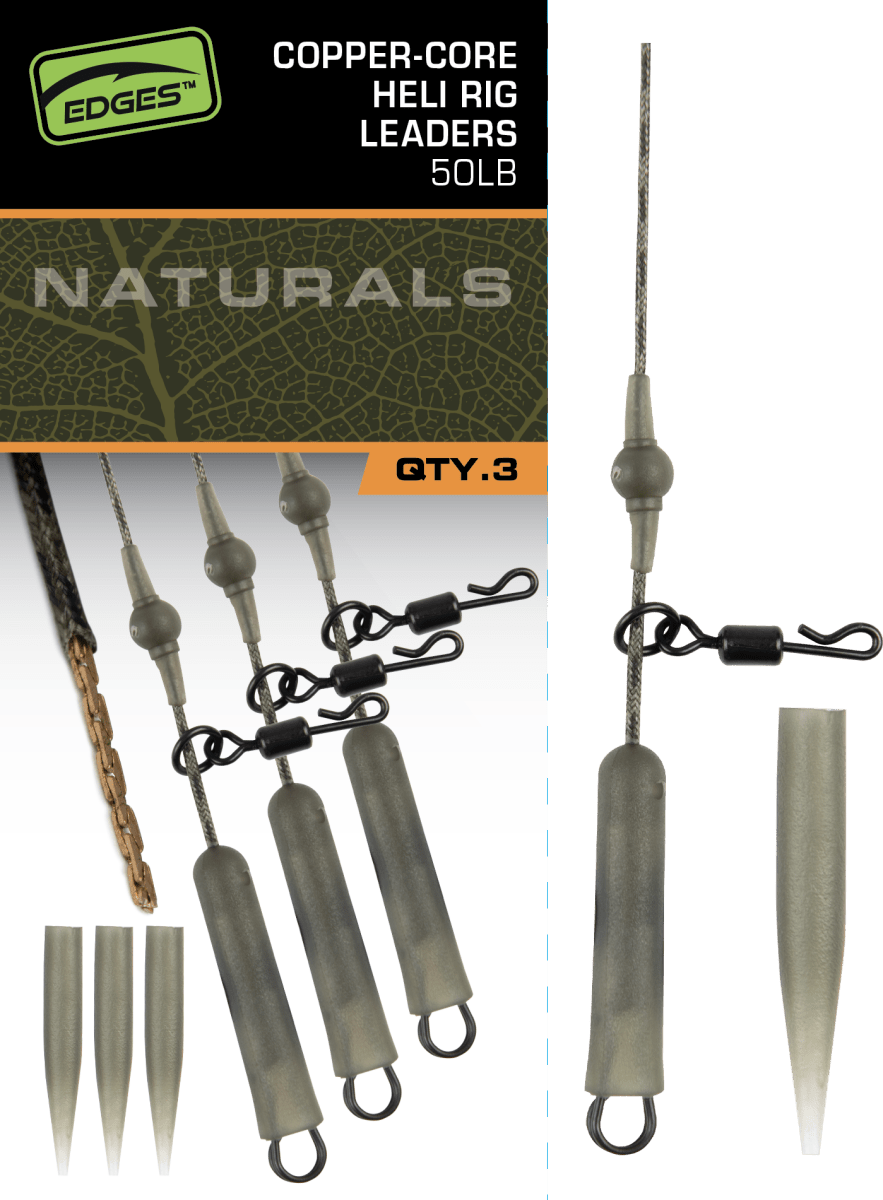 Fox Edges Naturals Copper - Core Heli Rig Leaders - dé KarperCentrale