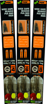 Fox Edges Wide Gape Beaked PVA Ready Rigs - dé KarperCentrale