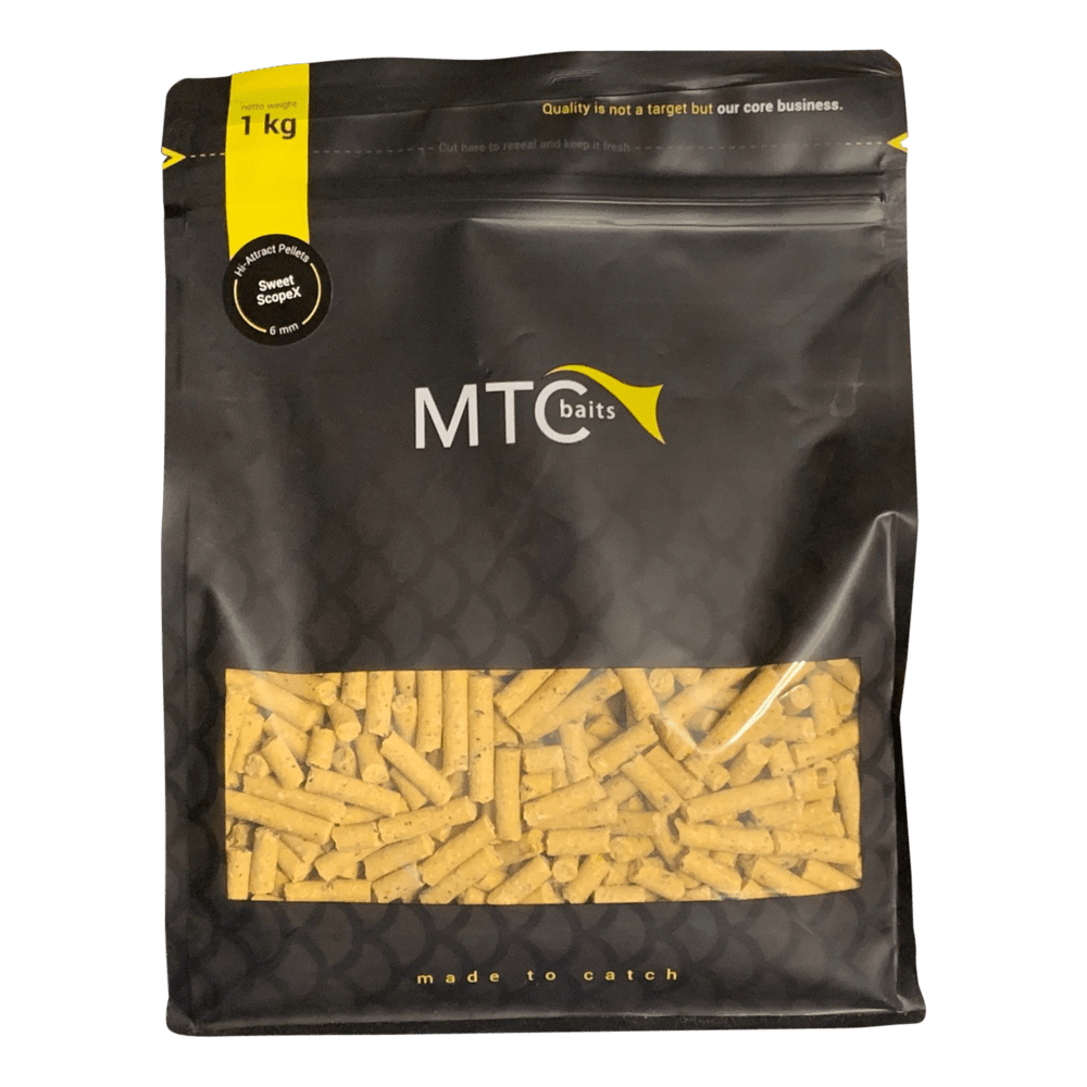 MTC Sweet ScopeX - Pellet Hi - Attract - 1KG - 6mm - dé KarperCentrale MTC Sweet ScopeX - Pellet Hi - Attract - 1KG - 6mm - dé KarperCentrale
