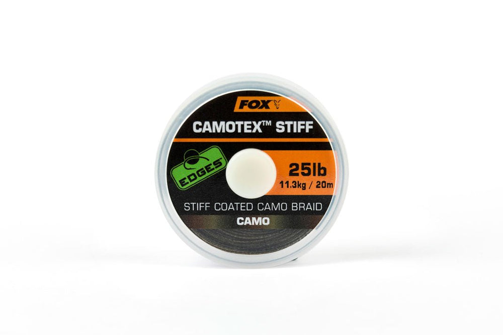 Fox Camotex Stiff - 20m - Gevlochten onderlijnmateriaal - dé KarperCentrale