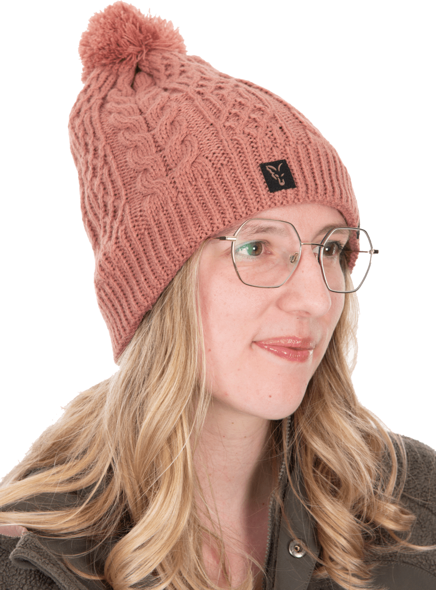 Gorro de punto con pompón para mujer - Gorro
