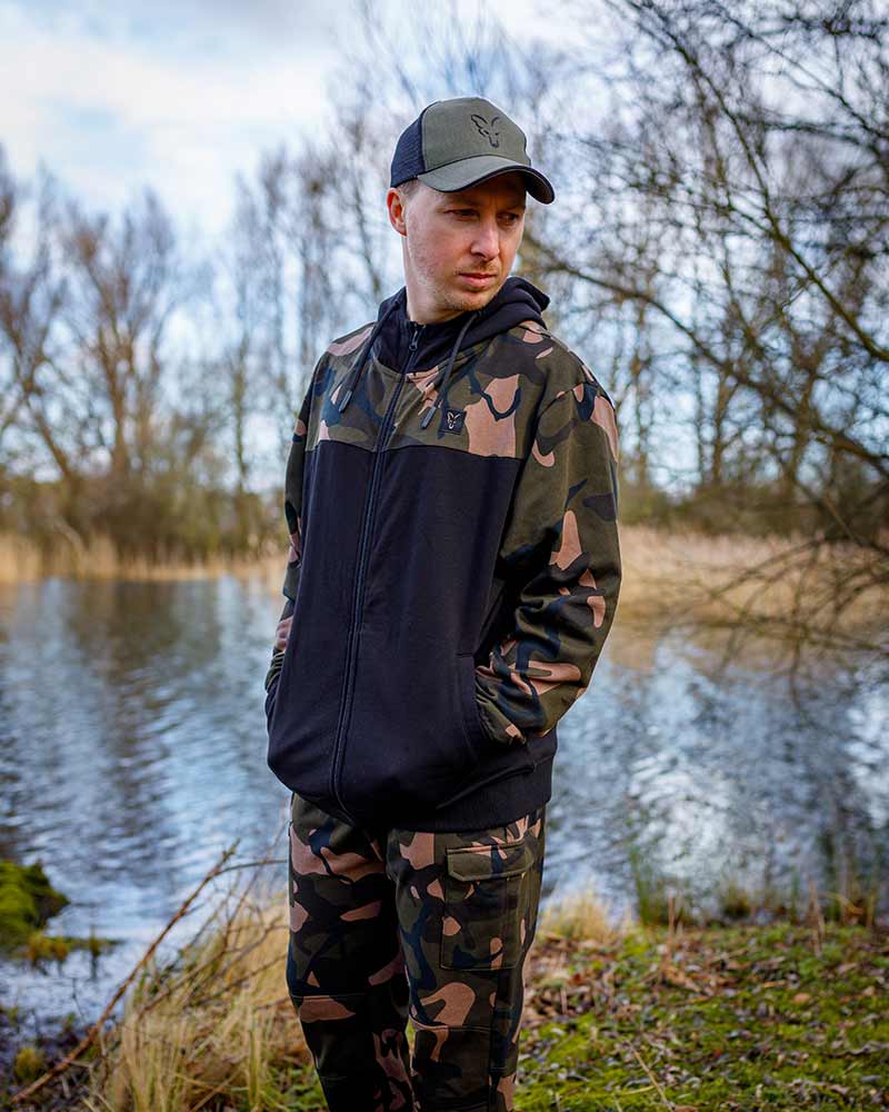 Fox LW Black Camo Split Zip Hoody - dé KarperCentrale